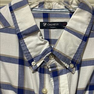 Daniel Cremieux Men's Blue and White Plaid Shirt